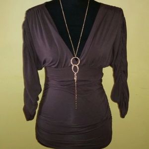 Brown Blouse, Size Medium